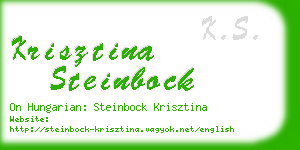 krisztina steinbock business card